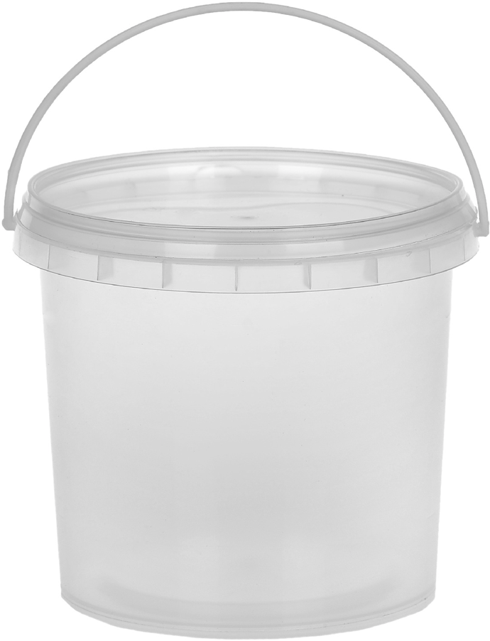 Ведро пластиковое Агро 1 литр с крышкой прозрачное фото